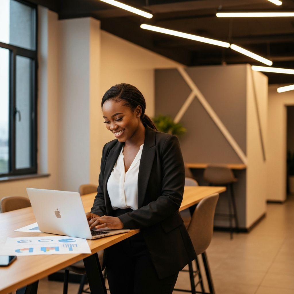 Empreendedor africano trabalhando